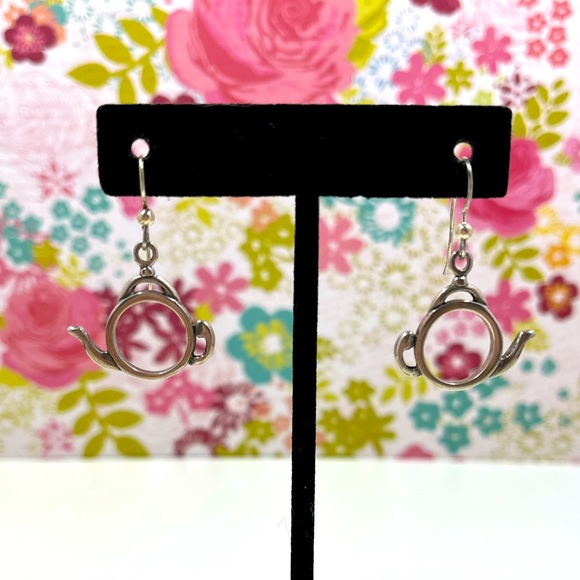 Jewelry - Vintage Y2K Sterling Silver Teapot Hook Earrings